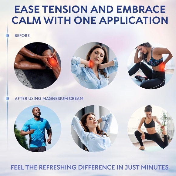 Magnesium Cream Sleep - Body Butter for Leg Cramps, Pain, Muscle Relaxation Calm - Picture 4 of 7